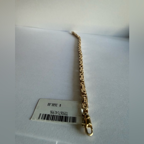Saks fith Avenue 14k Byzantine link Unisex Bracelet Made In italy NWT $3600 - Picture 7 of 17